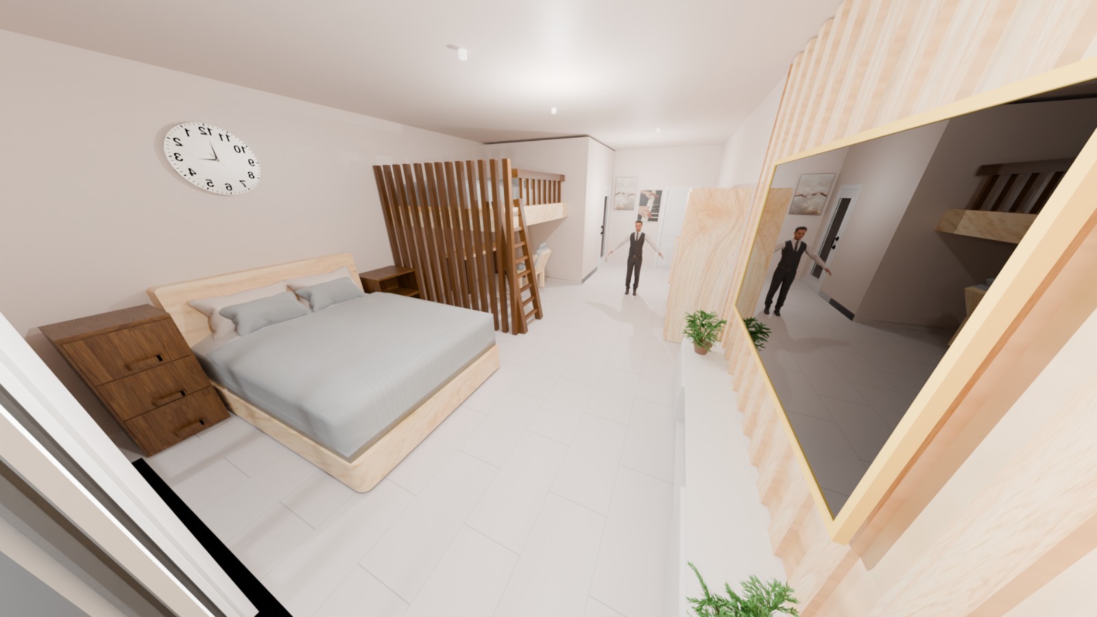 Render kamar tidur 3D